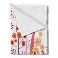 thumbnail image 2 of Flower Soft Flannel Fleece Throw Blanket, Garden Pink Florals Buds Leaves Swirls Romantic Modern Art, Cozy Plush for Indoor and Outdoor Use, 60" x 80", Pale Pink Orange, by Ambesonne, 2 of 5