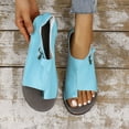 thumbnail image 6 of Sandals for Women 2025, Xunlbb Women's Fashion Casual Summer New Large Size Flat Open Toe Casual Beach Wedge Slippers(Sky Blue,Size:35), 6 of 9