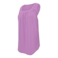 thumbnail image 5 of BYHONG Women's Loose Pleated Square Neck Tank Top Summer Sleeveless Vest Blouse, Plus Size Casual Top for Women Light Purple XXXL, 5 of 6
