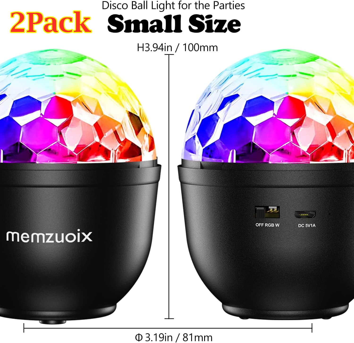 Disco dance lights, 6 colors of DJ mini flash, remote party sound