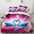 thumbnail image 3 of 2024 Couple Swan Duvet Cover King For Teen Room r Microfiber Romantic Flower Bedding Set Wild Animals Comforter Cover, 3 of 7