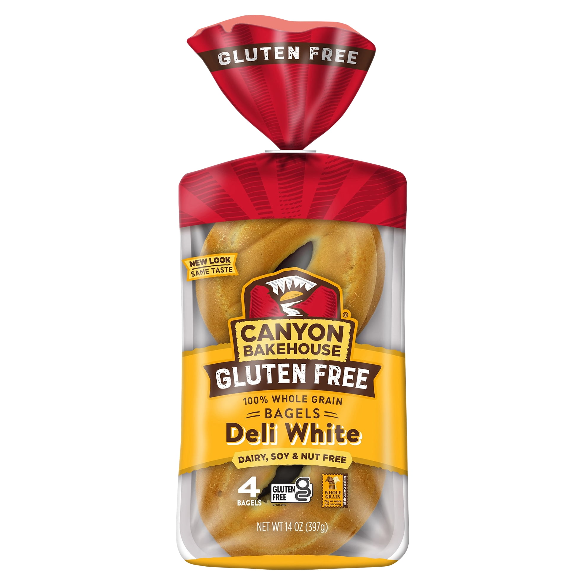 (3 pack) Canyon Bakehouse Deli White Bagels, Gluten Free Bagels, Fresh, 4 Count