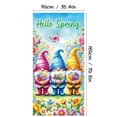 thumbnail image 3 of Noehoiugi Hello Spring Door Cover 71X35 Inches Spring Door Banner Gnome Flower Bouquet Welcome Spring Porch Sign Decorative Background Banner For Front Door And Porch, 3 of 7