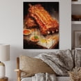 thumbnail image 2 of Designart "Mouthwatering BBQ Ribs I" Food & Beverage Print on Natural Pine Wood, 2 of 5