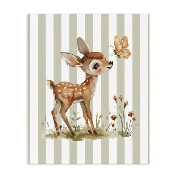Stupell Industries Cottage Baby Deer with Butterfly Canvas Art, 16 x 20, by LSR Design Studio