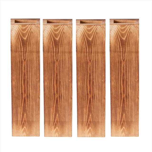 Paquete de 4 Maceteros de Pared para Plantas de Interior, DecoracióN de Pared de Madera para Dormitorio, Sala de Estar, Jarrones de Pared con Bolsillo de Madera de Granja