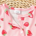 thumbnail image 2 of GEYEHUG Baby Girl Clothes Rompers Bamboo Little Soft Baby Footie Pajamas Strawberry Print Baby Clothes, 2 of 7