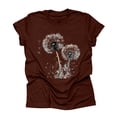 thumbnail image 2 of NAMTYQX Short Sleeve Blouses for Women Light Gemusterte Plus Size Slack Short Sleeve Stylish Patterned Crew Neck Cool Women's T-Shirts Deep Red Size L, 2 of 4