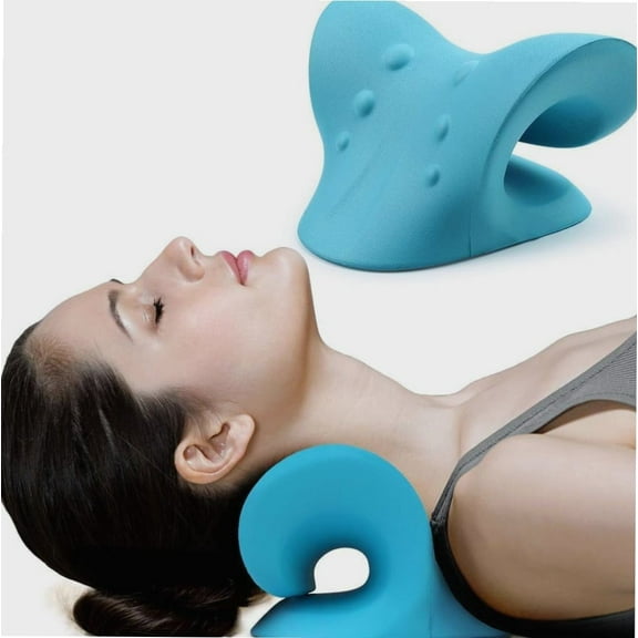 Neck and Shoulder Relaxer, Cervical Traction Device for TMJ Pain Relief and Cervical Spine Alignment, Chiropractic Pillow