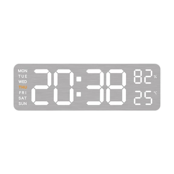deevoka Digital Wall Clock Large Display Table Clock for Office Livingroom Classroom White Shell