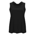 thumbnail image 5 of YUEHUA Women's Linen Blend Sleeveless Top, Rolled Neck Tank Blouse, Loose Fit Breathable Casual Summer Shirt for Office & Daily Wear, 5 of 6