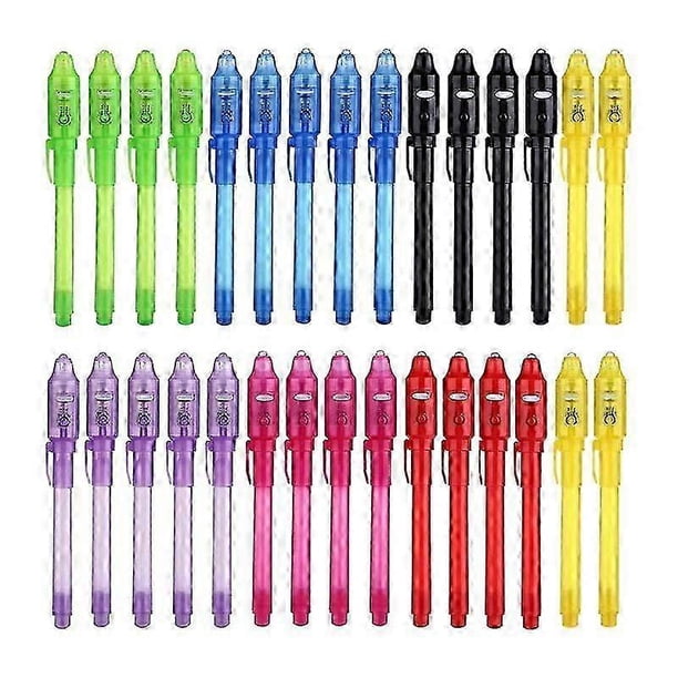 30 bolígrafos de tinta invisible con luz UV para rellenar bolsas de fiesta para niños y niñas, bolígrafo de tinta para niños