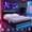Full Size + Black, variant on Luckynote Full Size Bed Frame with LED Lights, Upholstered Bed Frame with Charging Station, Platform Bed with Diamond Headboard, Wooden Slats, No Box Spring Needed, Noise Free, Easy Assembly, Black