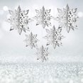 thumbnail image 5 of Decoraciones de copo de nieve colgantes de Navidad, 12 piezas de copos de nieve de papel blanco en 3D para decoración de árboles de Navidad, decoración de Navidad para fiestas de Año Nuevo, maravilla Afortunado Sencillez, 5 of 5