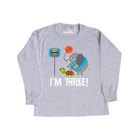 

Inktastic Basketball 3rd Birthday For Three Year Old Youth Long Sleeve T-Shirt