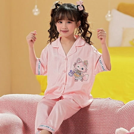 

Anime Sanrios Printing Children Adult Pajama Set Cartoon My Melody Kuromi Hellokittys Cute Short Sleeved Pants Home Clothing