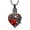 Black-Red, variant on Crystal Heart Cremation Jewelry Flower Urn Necklace for Ashes for Women Human Pet Ashes Holder Pendant Keepsake Urn Memorial Ash Jewelry