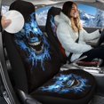 thumbnail image 2 of Uorisanigo Car Seat Covers Front Seats Only Set of 2, Soft Plush Blue Lightning Skull Car Seat Cushions, Auto Seats Covers Interior Accessories, Comfortable, 2 of 7