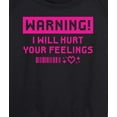 thumbnail image 3 of Instant Message - Warning I Will Hurt Your Feelings Lightweight French Terry Wide Neck Long Sleeve Graphic Shirt, 3 of 6