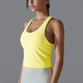 thumbnail image 4 of Tunic Tank Tops for Women - Ribbed Workout Tank Tops for Women Built in Bra Tight Racerback Round Neck Athletic Yoga Tank Tee Ladies Summer Tank Tops Style-27 Yellow M, 4 of 8