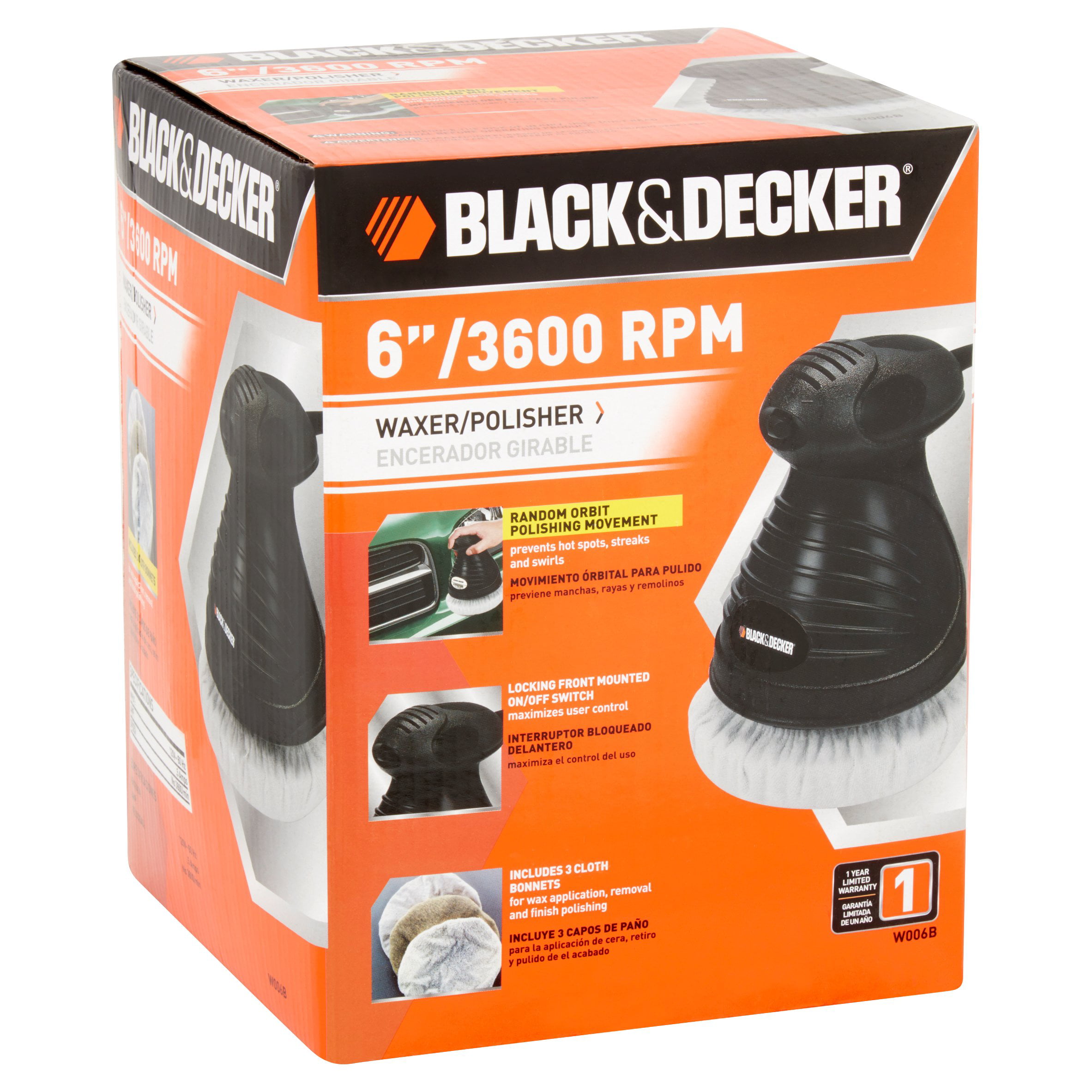 BLACK+DECKER 6 in. Corded Random Orbit Waxer/Polisher WP900 - The