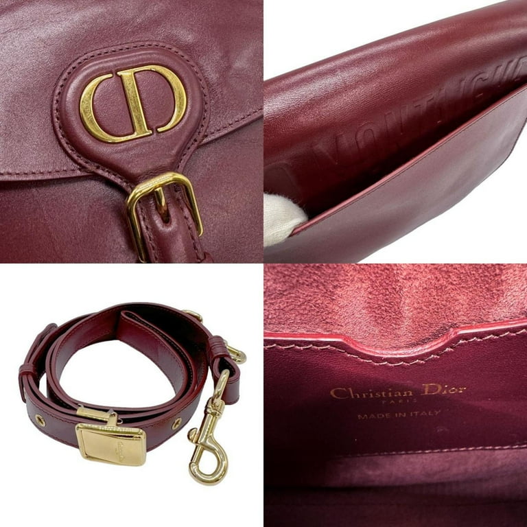 Pre Owned Christian Dior Shoulder Bag 30 MONTAIGNE Leather Burgundy Gold Women s z0845 Good Walmart