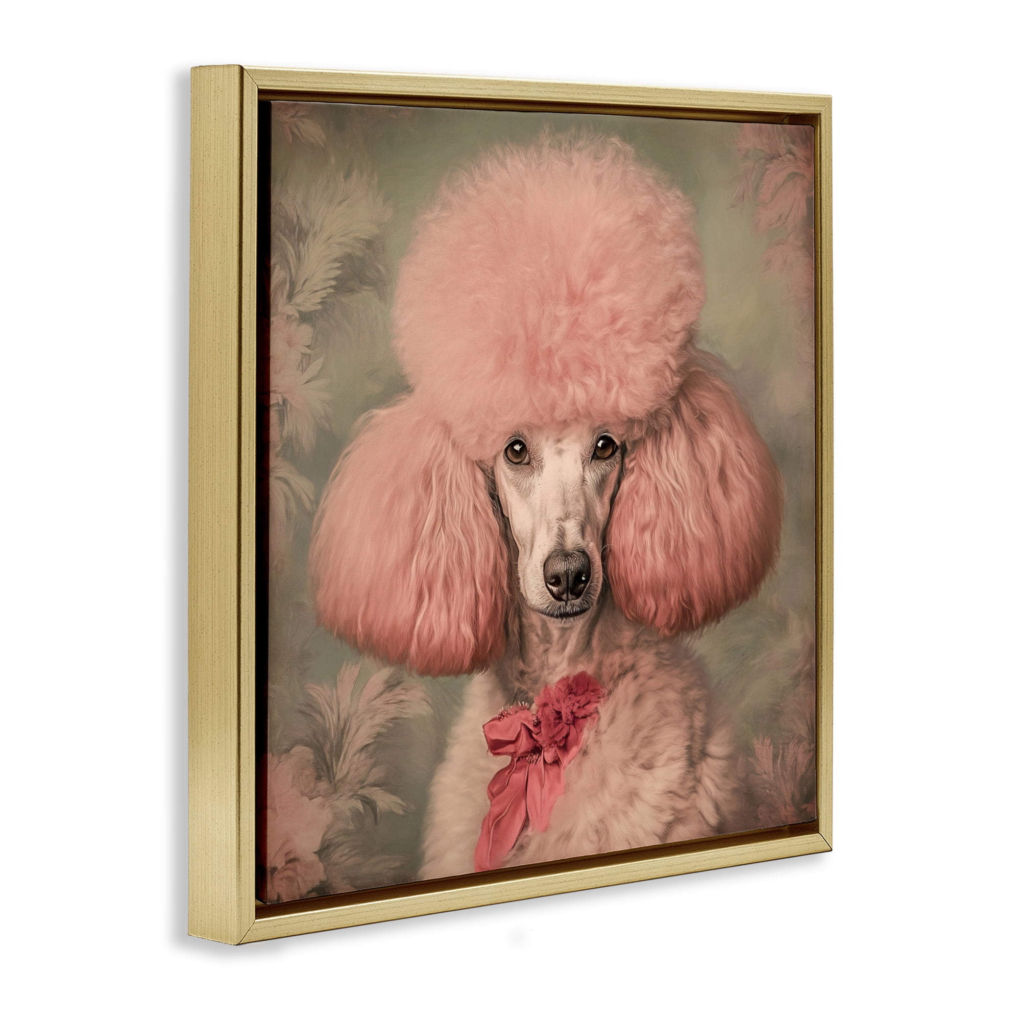 Stupell Industries Miss Baroness Blush Gold Framed Floater Canvas Wall Art, design by Tina LeCour