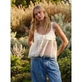 thumbnail image 5 of Women Lace Trim Tank Tops Y2k Tie Front Semi Sheer Crop Vest Cute Sleeveless Scoop Neck Flowy Shirt White M, 5 of 8