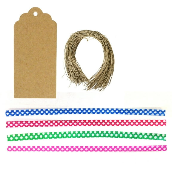 Wrapables® 200pcs 4" Polka Dot Twist Ties with 20 Scalloped Gift Tags for Baked Goods, Cake Pops, Party Favors, for Sealing Goody and Treat Bags, and Cello Bags