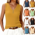 thumbnail image 2 of Womens Sleeveless Sweater Vest V Neck Button Down Casual Loose Knit Summer Trendy Tank Tops,Yellow XXL, 2 of 6