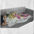 thumbnail image 6 of Anime Soft Flannel Fleece Throw Blanket, Manga Girl Blowing Bubbles from a Flower Japanese Cartoon Japan Art Print, Cozy Plush for Indoor and Outdoor Use, 60" x 80", Pink Yellow, by Ambesonne, 6 of 6
