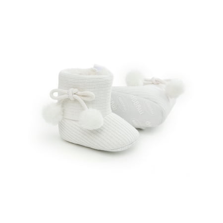 

Infant Baby Boys Girls Soft Sole Bow Warm Shoes Newborn Anti-Skid Plush Winter Cotton Shoes