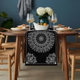 thumbnail image 2 of Black Boho Table Runner - 72 Inch Long, Kitchen Dining Table Runner Dresser Scarves, Retro Farmhouse Neutral Abstract Geometric Farmhouse Decor for Coffee Tables Wedding Party Banquet, 2 of 8