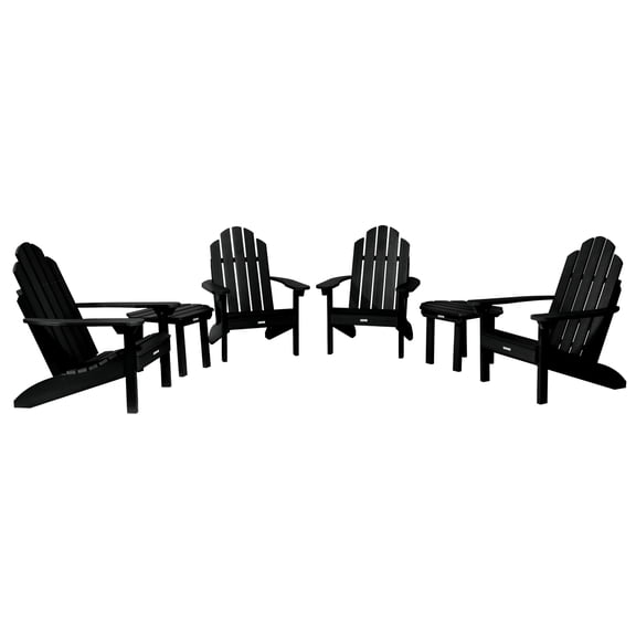 Highwood 6-pc Classic Westport Adirondack Set with 4 Classic Westport Adirondack Chairs and 2 Classic Wesport Side Tables - Outdoor, Eco-friendly, Synthetic Wood
