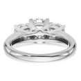 thumbnail image 5 of Solid 14K White Gold Three Stone Engagement Ring with CZ Cubic Zirconia Size 8, 5 of 7