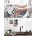 thumbnail image 5 of Spring Pink Roses Kitchen Dish Towels for Drying Dishes Set of 3, Pastoral Eucalyptus Black White Plaid Waffle Weave Microfiber Hand Tea Bathroom Towels Quick Dry & Absorbent Towel 12x12, 5 of 7