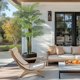 thumbnail image 2 of 7ft de altura golden cane palm tree fake plants grande artificial plants set of 2 para sala de estar yard indoor o outdoor home decor con blanca base, 2 of 6