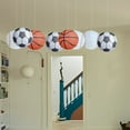 thumbnail image 4 of YAOMOBB Lanterne de Soccer Pendentifs Lanternes de Soccer Ensemble Suspendu Pliable Rond Forme Olive Impression Claire Décoration Réutilisable, 4 of 5