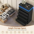 thumbnail image 5 of 5 Drawers Dresser, Modern Floating Dressers with LED Light and Power Outlet, Chest of Drawer for Living Room, Hallway, Entryway, Black, 5 of 7