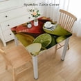 thumbnail image 2 of nygtbtfer Fruits Appless Lemons  Tablecloth Edge Elastic Circle Tablecloth Wipeable Table Cloth Sturdy Table Cover Fitted for Kitchen Outdoor Party Picnic Decor White, 2 of 7