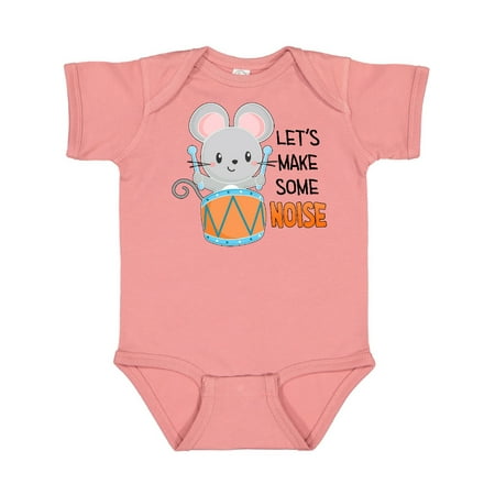 

Inktastic Let s Make Some Noise Cute Mouse Drummer Gift Baby Boy or Baby Girl Bodysuit