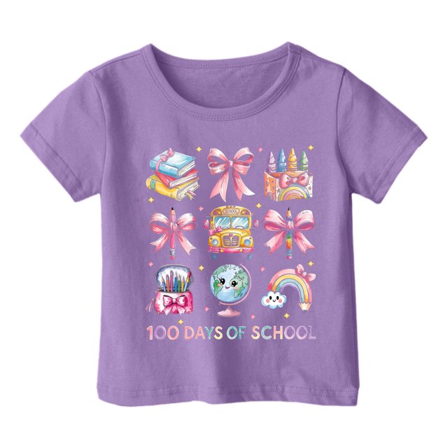 TZEWGL Chemise Mignonne pour Enfant Mode Imprimé Col Rond Manches Courtes Vêtements pour Filles Garçons Taille 10-11T