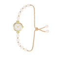 thumbnail image 5 of Women Faux Pearl Bracelet Watch Adjustable Strap Round Rhinestone Dial Ladies Casual Formal Dress Quartz Wristwatch Fashion Jewelry Accessory, 5 of 8