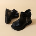thumbnail image 5 of BRGZLK Kids Girls Princess Dress Boots 2026 Fashion Cute Pearl Bowknot Non-Slip Booties Casual Comfortable Outdoor Ankle Boots with Zipper, Birthday Wedding Shoes Black 9-9.5 Years, 5 of 9