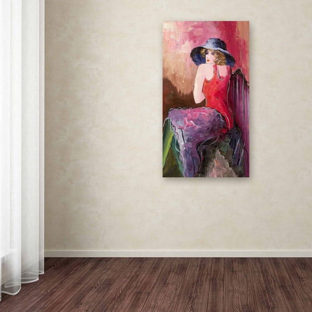 Trademark Fine Art "Woman with Blue Hat" Canvas Art by Rosario Tapia