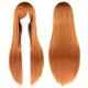 thumbnail image 1 of Zhuge Pelucas de cabello natural liso de 80 cm de largo con flequillo para cosplay, peluca colorida para fiesta de disfraces de Halloween para niña (naranja), 1 of 3