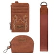 thumbnail image 5 of Wrangler Women's Western Dual Pouch Wristlet Wallet - Stylish Keychain Credit Card Holder, Brown, 5 of 7
