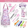 thumbnail image 3 of Gleamkid Complete Kids Cooking and Baking Set, 27 Pcs Aprons for Girls, Chef Hat, Mitt & Utensil to Dress up Chef Costume Career Role Play for 3-7 Years Girls, Plastic, 3 of 6
