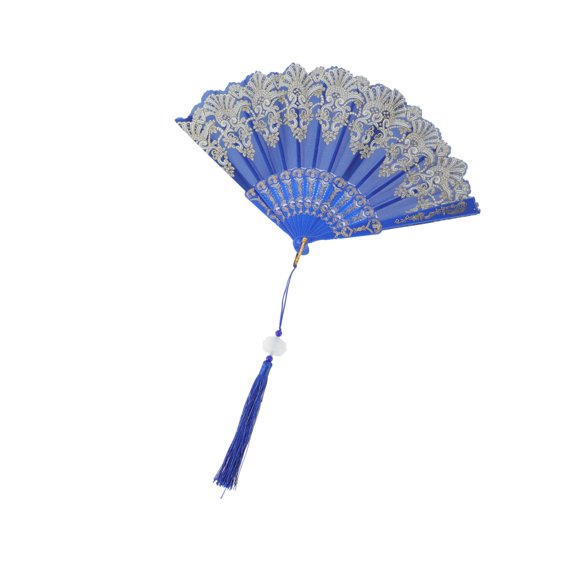 Vocoste 1 Pc Lucky Cloud Pattern Folding Fan for Masquerade Blue
