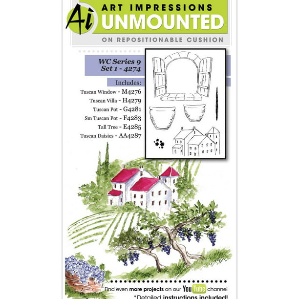 Art Impressions Watercolor Cling Rubber Stamp-Series 9 Set 1 - Walmart.com